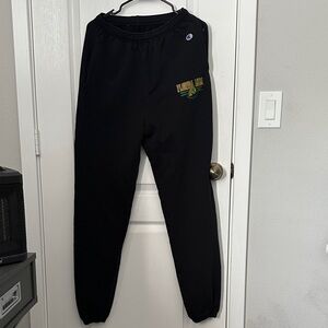 Champion Black Joggers with Yellow & Green Chest Graphic